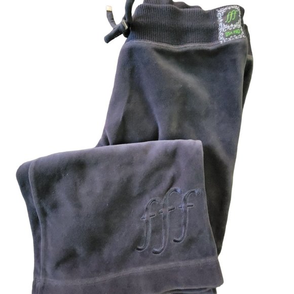 USAPro Womens Velour Track Suit Small Grey Hooded Faith Fearless Female Y2K - Picture 15 of 16